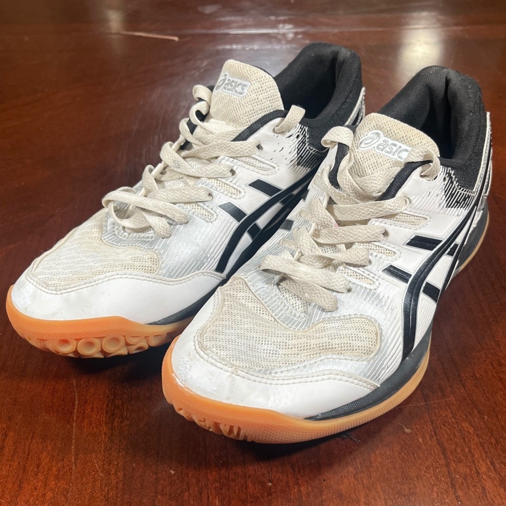 Asics Gel Rocket 9 Womens Volleyball Shoes White Black 1072A034 Sneaker US 7.5